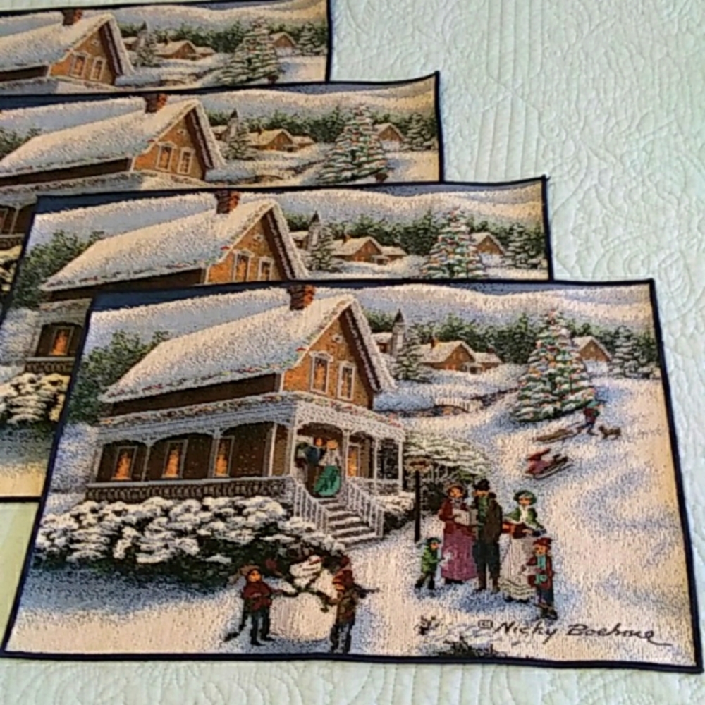 Set of 4 Nicky Boehme placemats, new without tags, vintage
